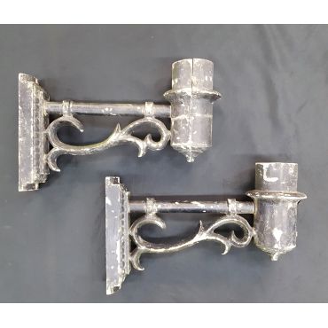 Pair of Large Cast Aluminum Sconces #GA1177