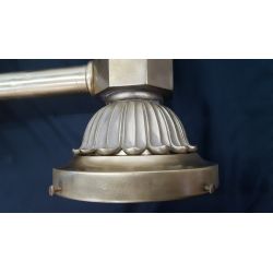 Restored Pair 1920's Fire Station Art Deco Brass Torch Design Sconces #GA1182