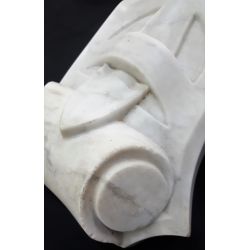 Antique White Italian Carrara Marble Fireplace Mantel Keystone #GA2009