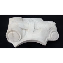 Antique White Italian Carrara Marble Fireplace Mantel Keystone #GA2009