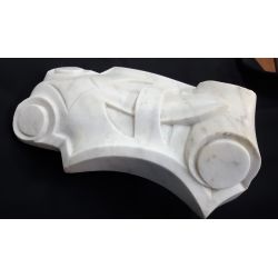 Antique White Italian Carrara Marble Fireplace Mantel Keystone #GA2009