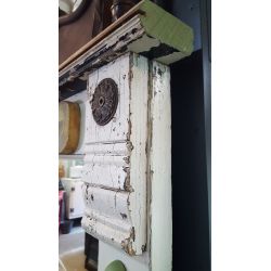 Reclaimed Mirror Front Wood Door w/ Hardware & Architectural Salvage Accents #GA2011