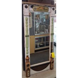 Reclaimed Mirror Front Wood Door w/ Hardware & Architectural Salvage Accents #GA2011
