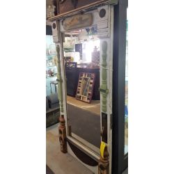 Reclaimed Mirror Front Wood Door w/ Hardware & Architectural Salvage Accents #GA2011