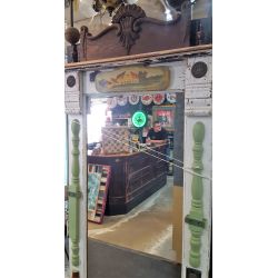 Reclaimed Mirror Front Wood Door w/ Hardware & Architectural Salvage Accents #GA2011