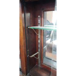 Large 1920's Wood & Glass Apothecary Storefront Step Back Cabinet & Display Case #GA2016