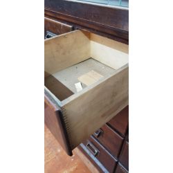 Large 1920's Wood & Glass Apothecary Storefront Step Back Cabinet & Display Case #GA2016