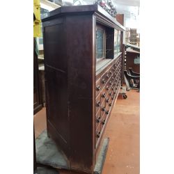 Large 1920's Wood & Glass Apothecary Storefront Step Back Cabinet & Display Case #GA2016