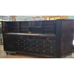Large 1920's Wood & Glass Apothecary Storefront Step Back Cabinet & Display Case #GA2016