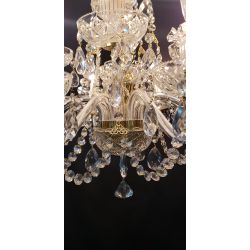 12 Light 3 Tiered Crystal Prism Chandelier with Glass Pineapple Accents #GA2020