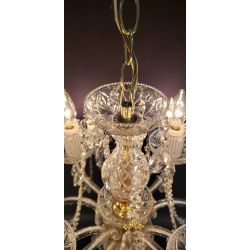 12 Light 3 Tiered Crystal Prism Chandelier with Glass Pineapple Accents #GA2020