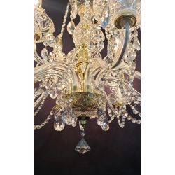12 Light 3 Tiered Crystal Prism Chandelier with Glass Pineapple Accents #GA2020