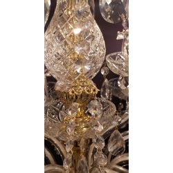 12 Light 3 Tiered Crystal Prism Chandelier with Glass Pineapple Accents #GA2020