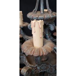 Ornate Gothic Cast Iron Two Tier 12 Light Chandelier & Matching Ceiling Cap #GA2025