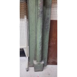 Huge Wooden Fireplace Mantel with Green Paint Patina #GA2032