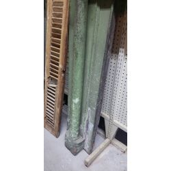 Huge Wooden Fireplace Mantel with Green Paint Patina #GA2032