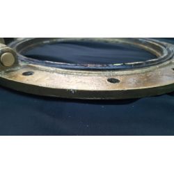 Antique Heavy Duty Solid Brass & Glass Ship's Porthole with Gear & Backplate GA9859