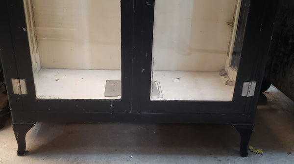 Antique Steel Medical Cabinet with Beveled Glass & Adjustable Shelf Brackets #GA2192