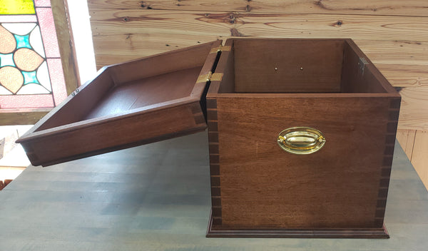 Custom Handcrafted Mahogany Wine Cellarette with Lock & Key #cellarette