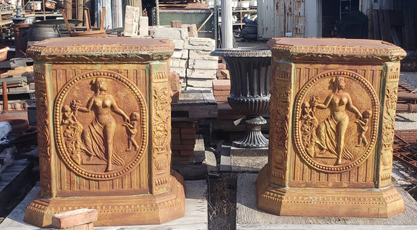 Pair of Huge Cast Iron Ornate Pedestals #CI Pedestal