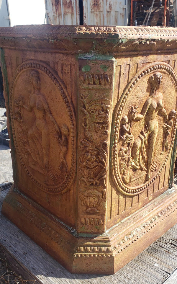 Pair of Huge Cast Iron Ornate Pedestals #CI Pedestal