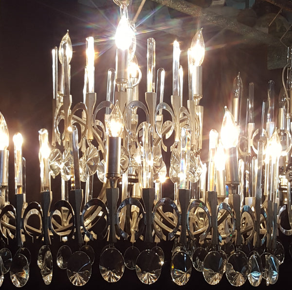 Pair of Mid-Century Modern Vintage Italian Chandeliers by Gaetano Sciolari #GA2209