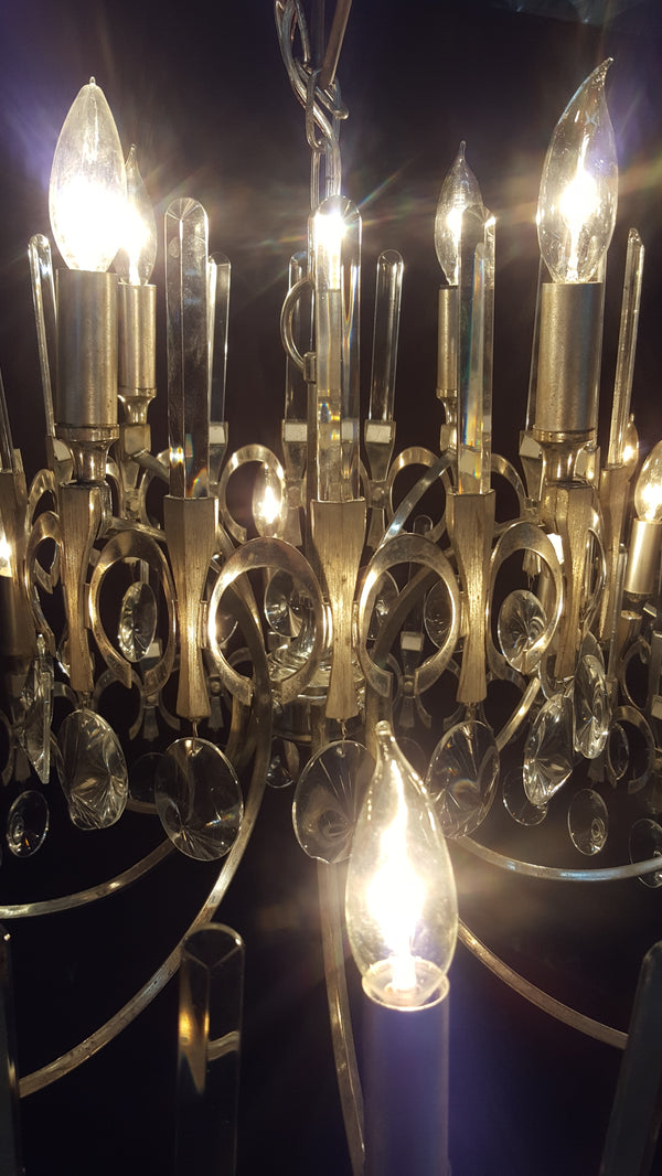 Pair of Mid-Century Modern Vintage Italian Chandeliers by Gaetano Sciolari #GA2209