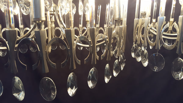 Pair of Mid-Century Modern Vintage Italian Chandeliers by Gaetano Sciolari #GA2209