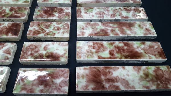 Lot of 45 Reclaimed Multi Colored 6" & 3" Ceramic Fireplace Tiles #GA2214