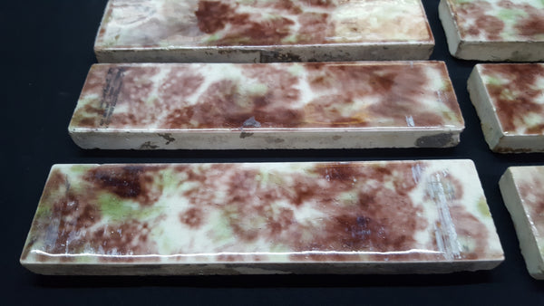Lot of 45 Reclaimed Multi Colored 6" & 3" Ceramic Fireplace Tiles #GA2214