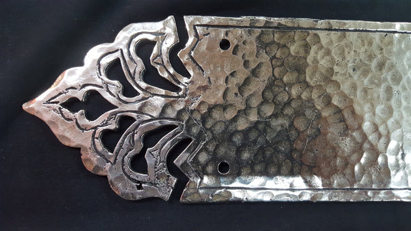 2 Sets of Art Deco Hammered Brass Push / Pull Door Plates #GA2215