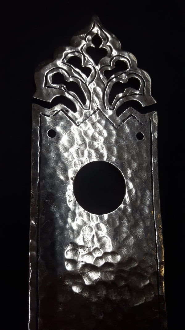 2 Sets of Art Deco Hammered Brass Push / Pull Door Plates #GA2215