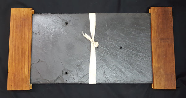 Large Hand Crafted Slate & Heart Pine Charcuterie Serving Board #GA2217
