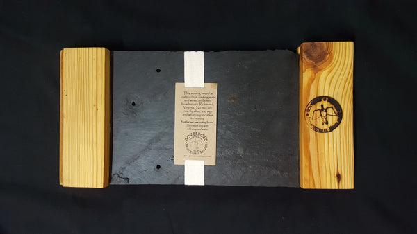 Hand Crafted Slate & Heart Pine Charcuterie Serving Board #GA2218