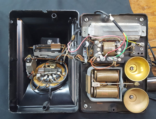 1940 Western Electric F-1 Metal Phone with Oak Subset Ringer Box #GA2219