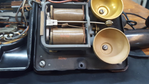 1940 Western Electric F-1 Metal Phone with Oak Subset Ringer Box #GA2219