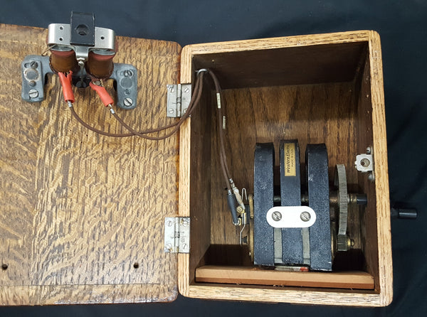 1940 Western Electric F-1 Metal Phone with Oak Subset Ringer Box #GA2219
