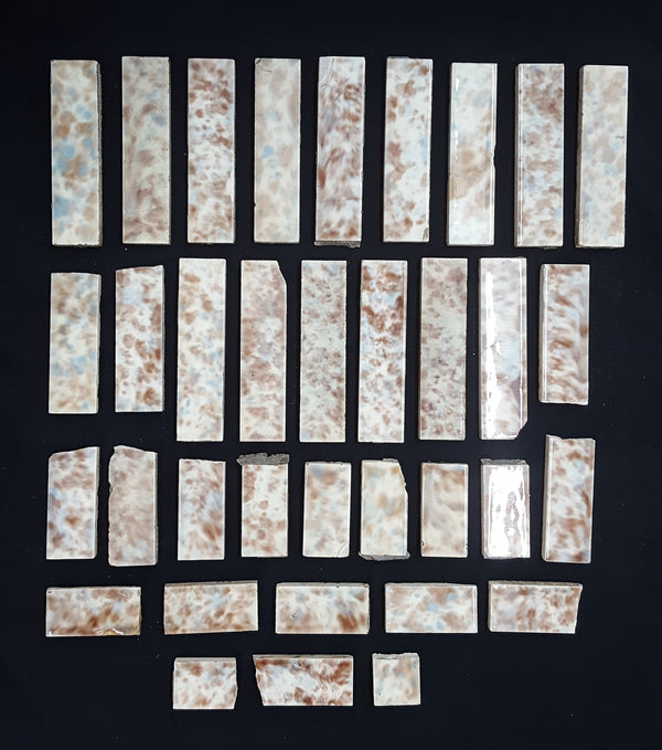 Lot of 35 Reclaimed Multi Colored Ceramic Fireplace Tiles GA2220