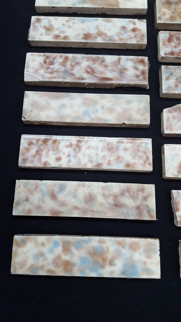 Lot of 35 Reclaimed Multi Colored Ceramic Fireplace Tiles #GA2220