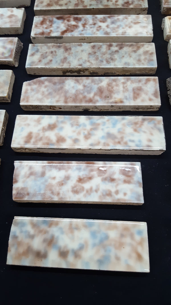 Lot of 35 Reclaimed Multi Colored Ceramic Fireplace Tiles #GA2220