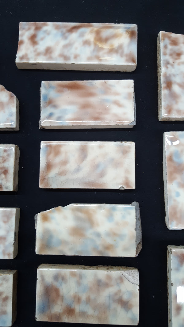 Lot of 35 Reclaimed Multi Colored Ceramic Fireplace Tiles GA2220