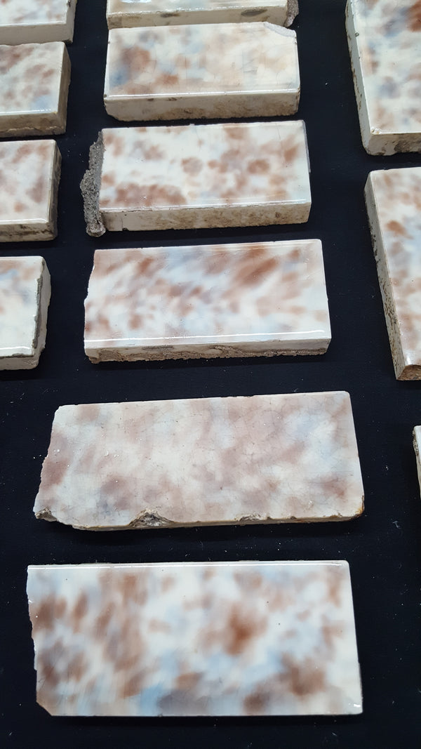 Lot of 35 Reclaimed Multi Colored Ceramic Fireplace Tiles GA2220