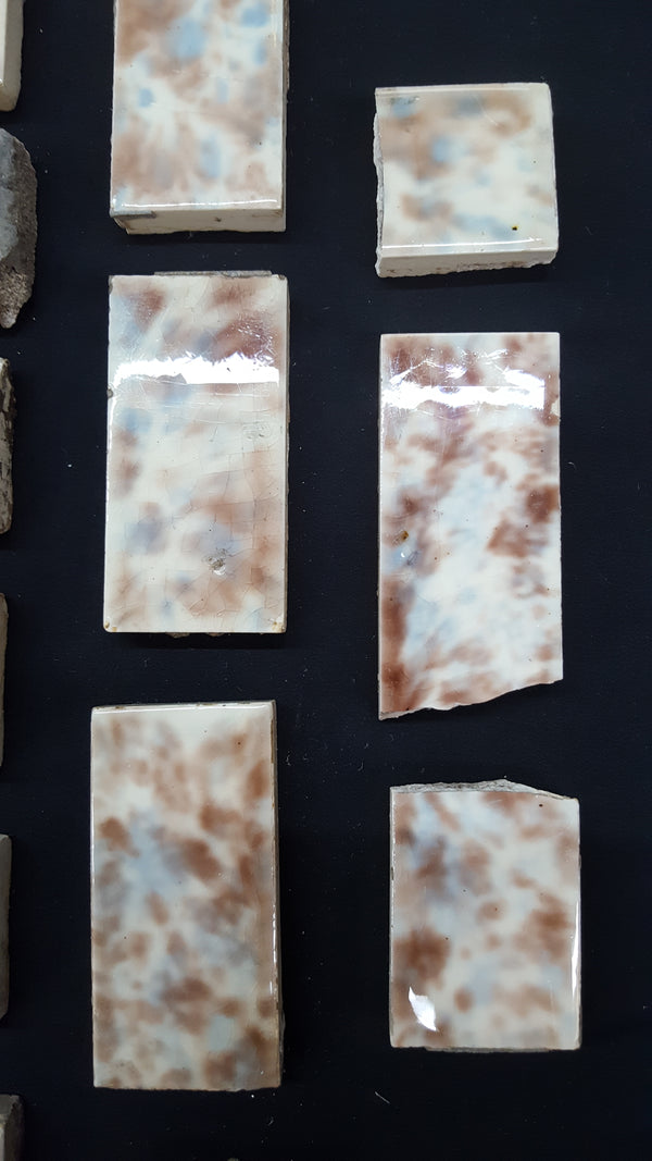 Lot of 35 Reclaimed Multi Colored Ceramic Fireplace Tiles GA2220