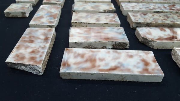 Lot of 35 Reclaimed Multi Colored Ceramic Fireplace Tiles #GA2220