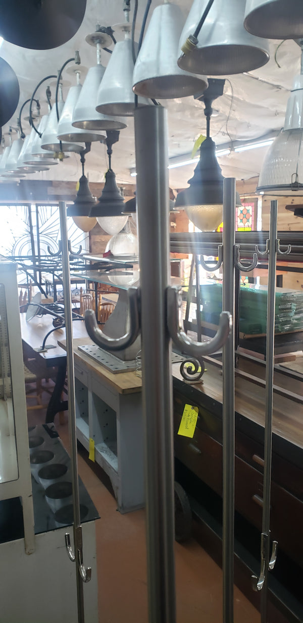 Free Standing Mid Century Stainless Steel Medical Lab Coat Hook Trees #GA2223