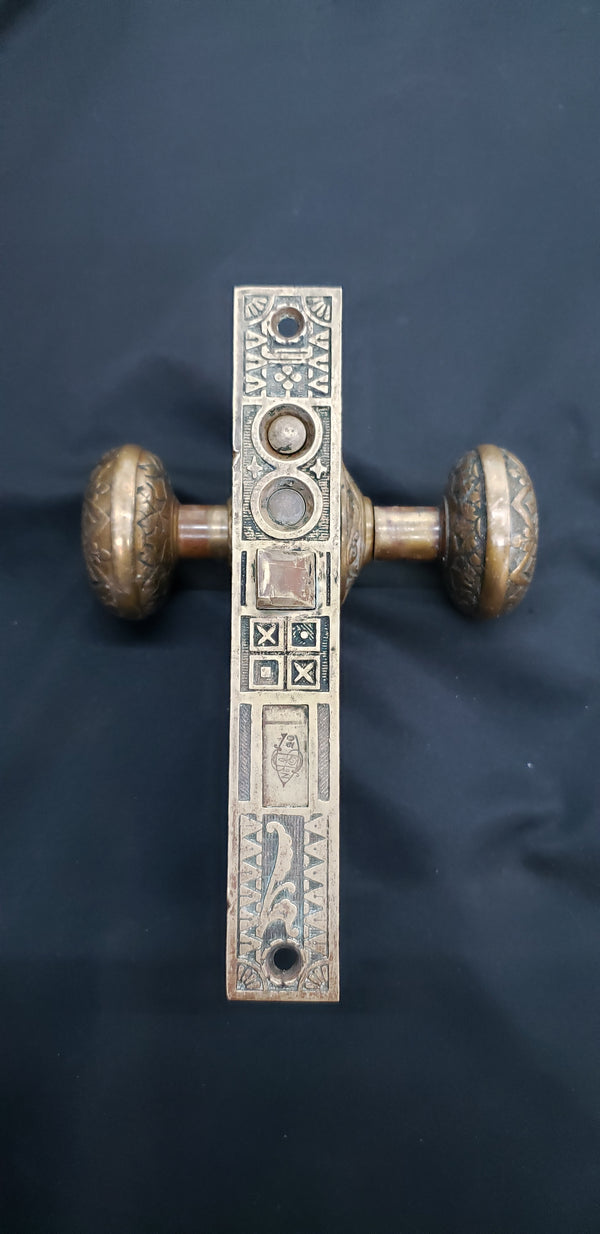 Victorian Gothic Style Mortise Lock Set with Double Lock  Key Hole Cover & Keys #GA2237