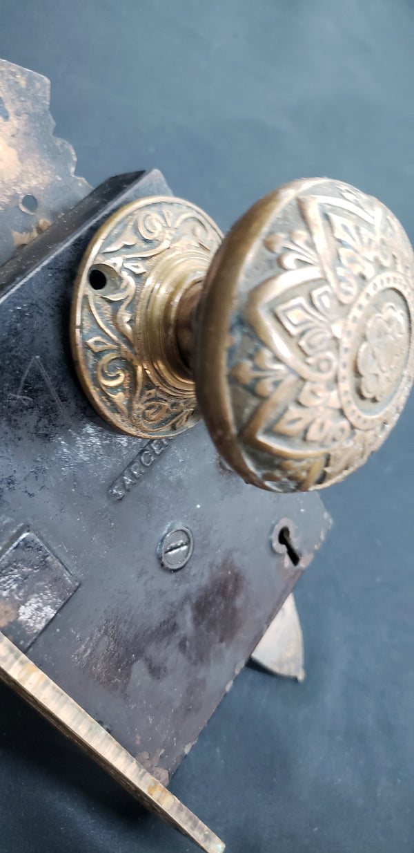 Victorian Gothic Style Mortise Lock Set with Double Lock  Key Hole Cover & Keys #GA2237