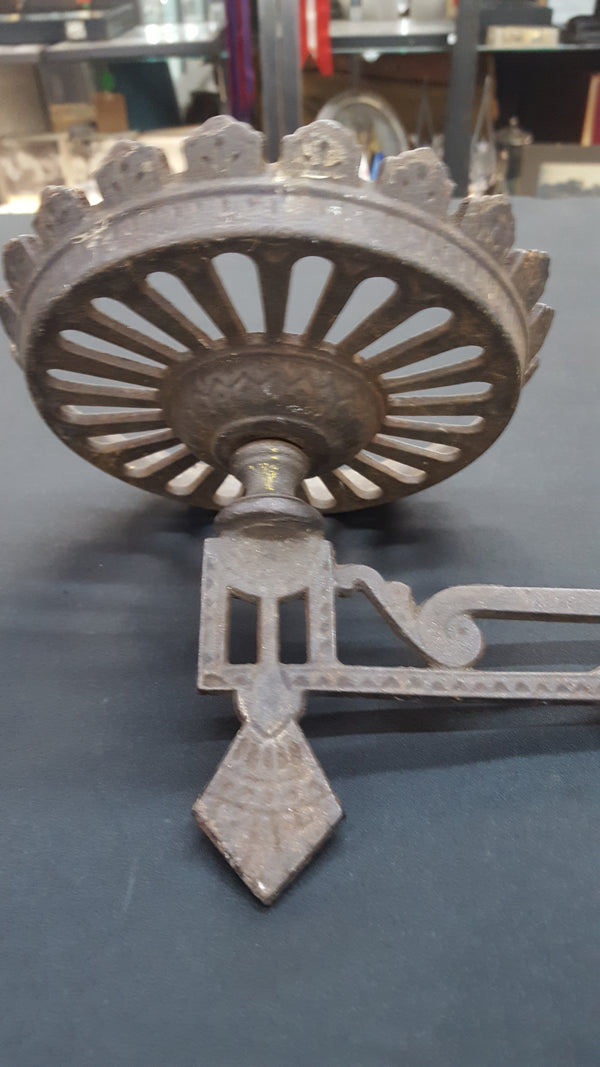 Victorian Cast Iron Oil Lamp Sconce with Wall Bracket #GA2258