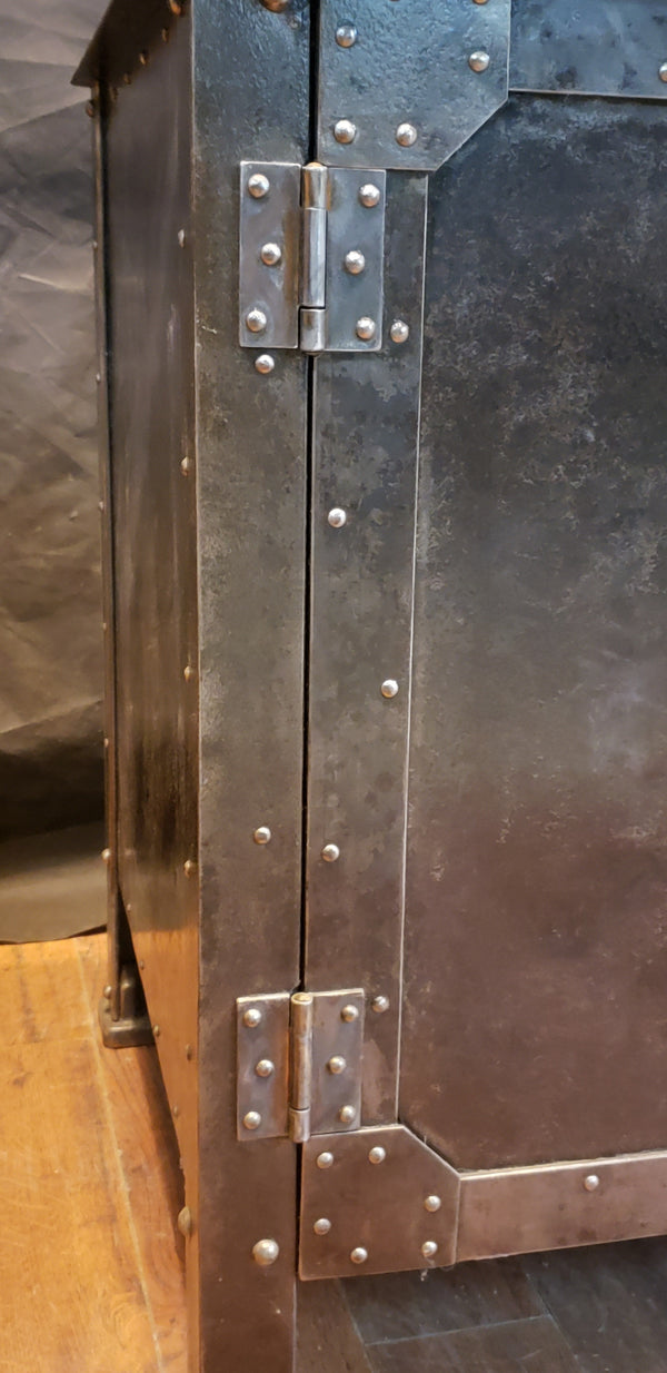 Late 1800's Pair of Shop Made Riveted Machinist Cabinets #MSC