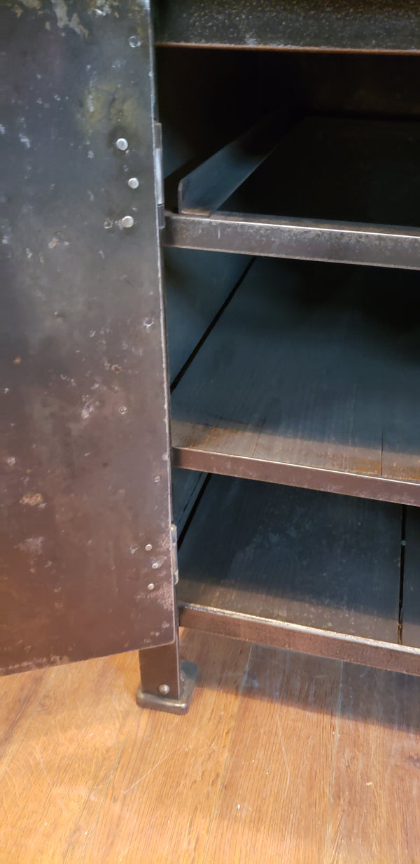 Late 1800's Pair of Shop Made Riveted Machinist Cabinets #MSC